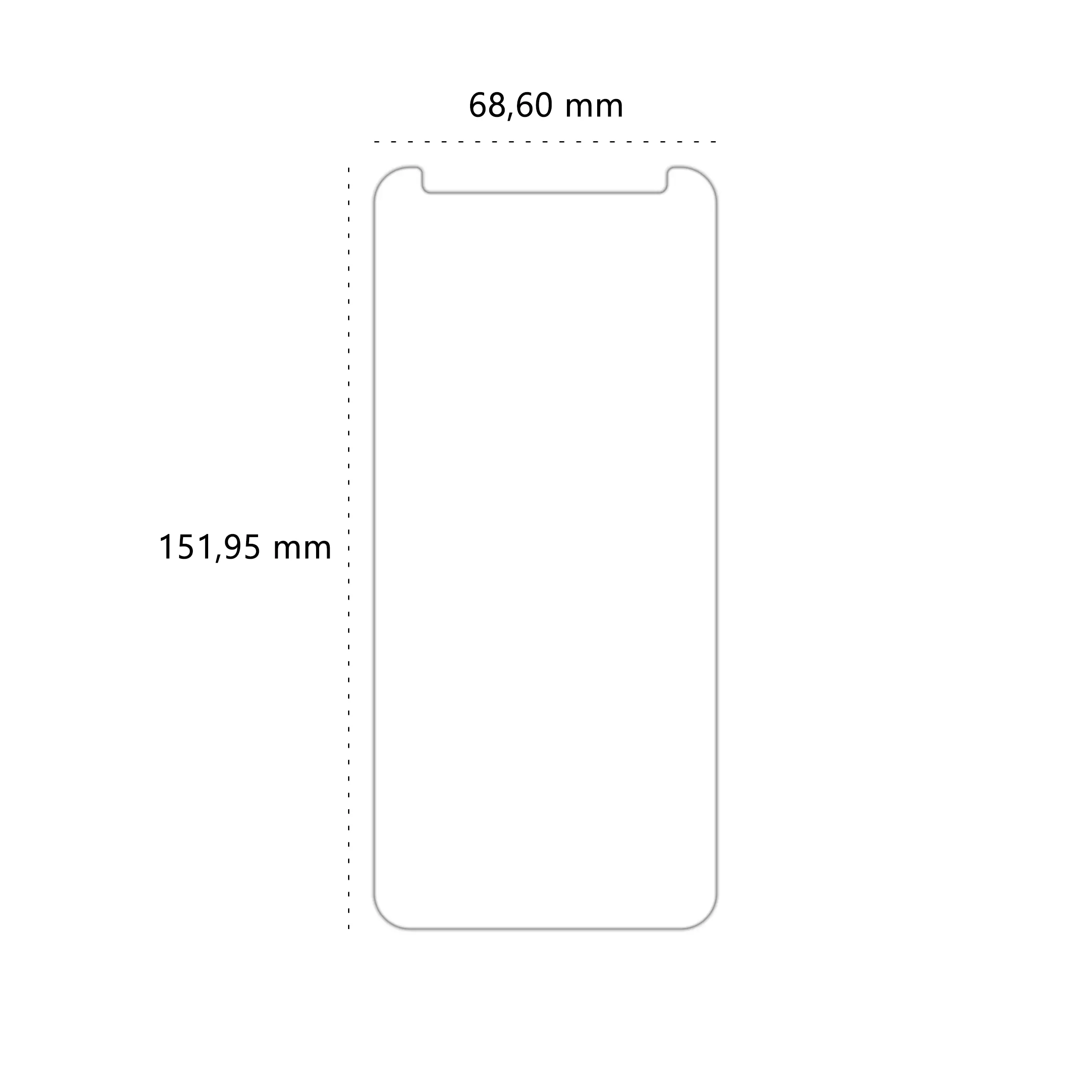Wymiary szkła hartowanego Polski Banan BananShield do telefonu Samsung Galaxy A6 Plus